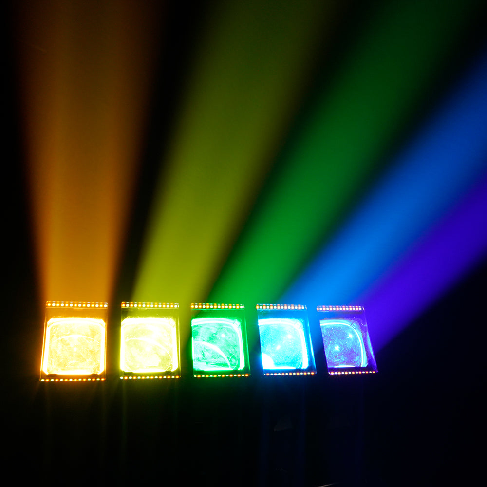 GalaxyJet LED Beam 5x60W RGBW 5 Moving Head Wave Bar Light Matrix Lighting For DJ Club Party