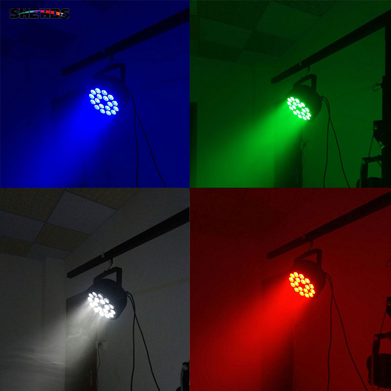 Aluminum Alloy LED Flat Par 18x12W RGBW 4in1 DMX512 for Discos Party Stage Wedding Concert Theater Effect Lighting