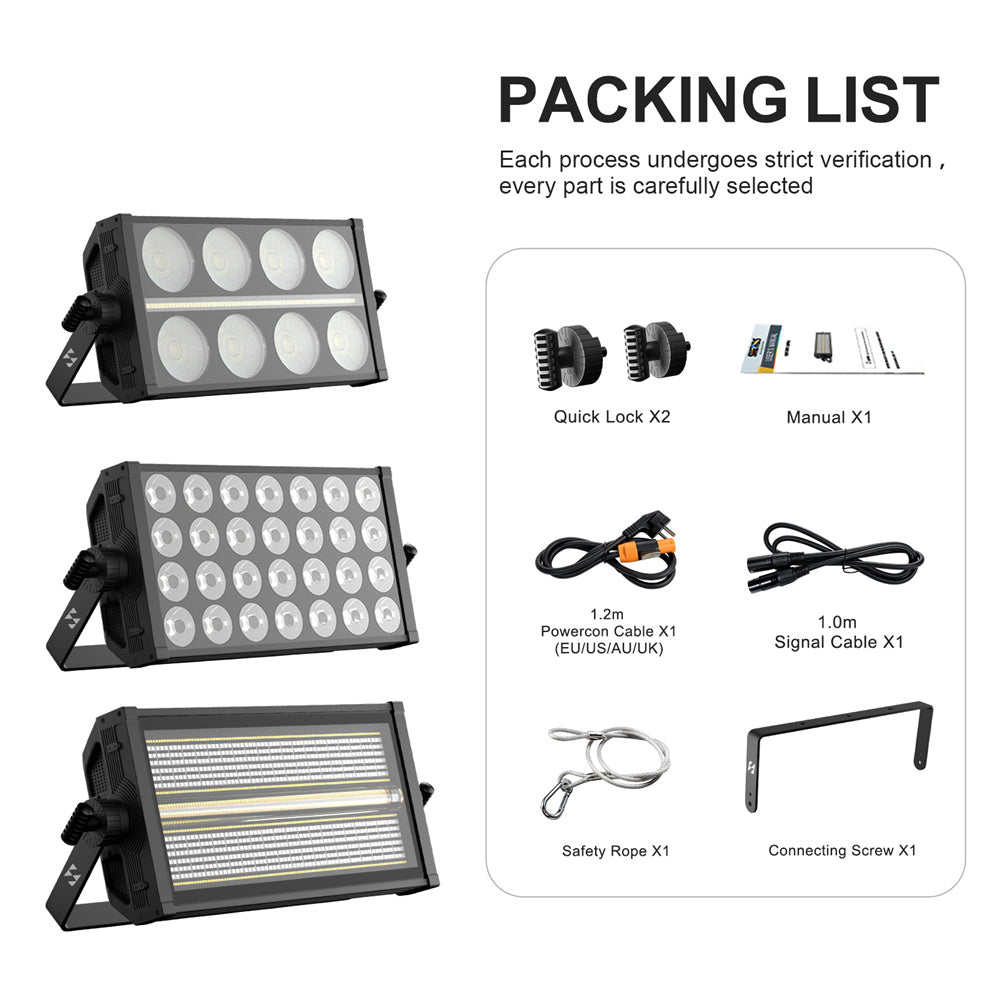 SHEHDS 350W RGBW Flood Wash Light / Strobe Light / Blinder Wash Light