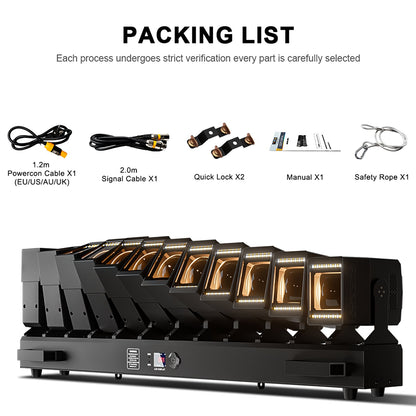 GalaxyJet LED 12x60W RGBW 12 Moving Head Wave Bar Light Beam & Wash Stage Lighting