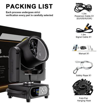 JMS WEBB Waterproof 7x40W LED Moving Head Light Beam Wash Zoom Stage Lighting