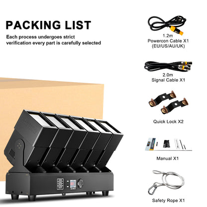 GalaxyJet LED Beam 6x60W RGBW Moving head Matrix Lighting with Ring