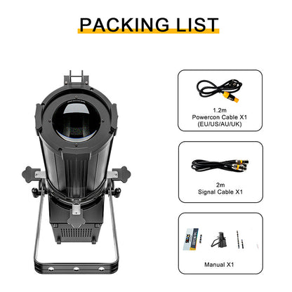 LED Optical Zoom LEKO 250W/350W LED  RGBWAUV/RGBLAC/RGBW/RGBL/Warm+Cool White Profile Spotlight Four-leaf Manual Shutters Barrier Light