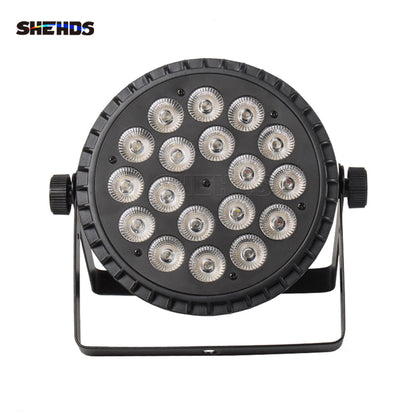 Aluminum Alloy LED Flat Par 18x12W RGBW 4in1 DMX512 for Discos Party Stage Wedding Concert Theater Effect Lighting