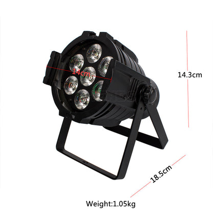 Mini LED 7x18W Aluminum Alloy LED Par Light 6in1 RGBWA+UV For DJ Stage Lights Disco Wedding Party DMX512