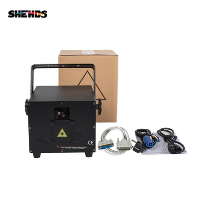 SHEHDS Full Color 3D Effect 3W RGB Laser Scanner Lights DJ Party Bar Projector Stage Lighting