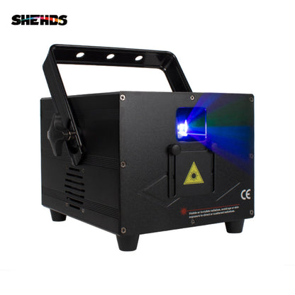 SHEHDS Full Color 3D Effect 3W RGB Laser Scanner Lights DJ Party Bar Projector Stage Lighting