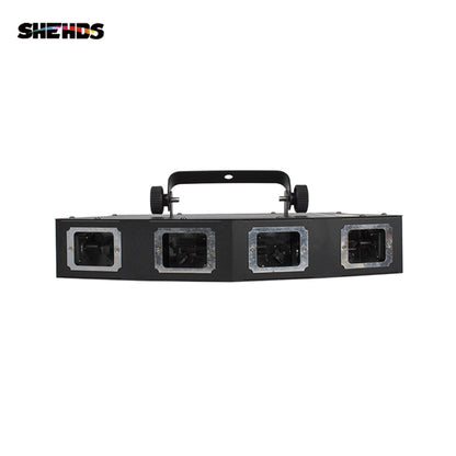 SHEHDS Laser Bar DMX 3D 4 Head RGB GOBO Scanner Line Disco DJ Projector Stage Effect Laser Light