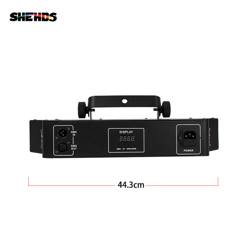 SHEHDS Laser Bar DMX 3D 4 Head RGB GOBO Scanner Line Disco DJ Projector Stage Effect Laser Light