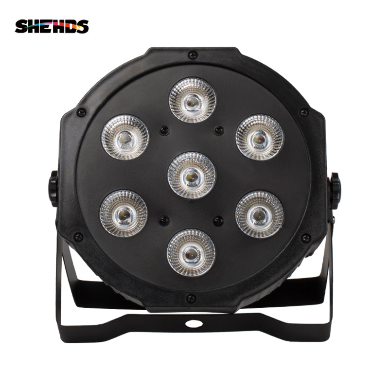 SHEHDS Silent Slim Par LED Flat 7x18W RGBWA+UV Stage Lighting for Church Wedding Concert Theater