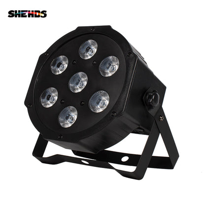 SHEHDS Silent Slim Par LED Flat 7x18W RGBWA+UV Stage Lighting for Church Wedding Concert Theater