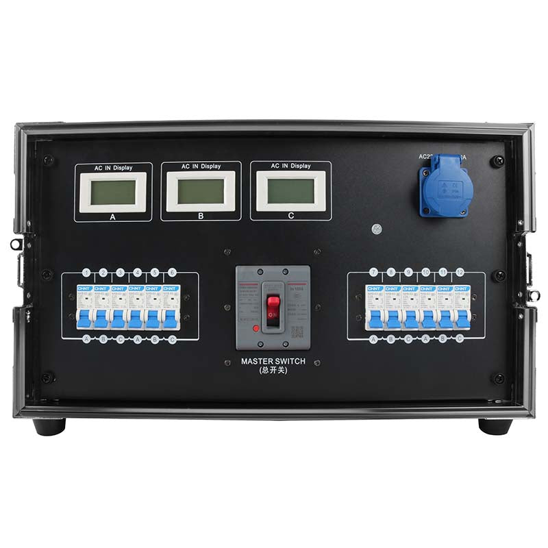 7U Flight Case Power Supply Distribution Box 16A Waterproof Plug 12Channel