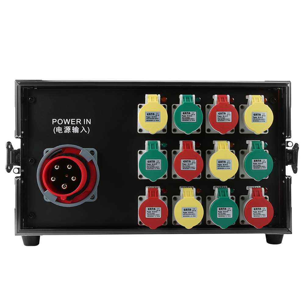 7U Flight Case Power Supply Distribution Box 16A Waterproof Plug 12Channel