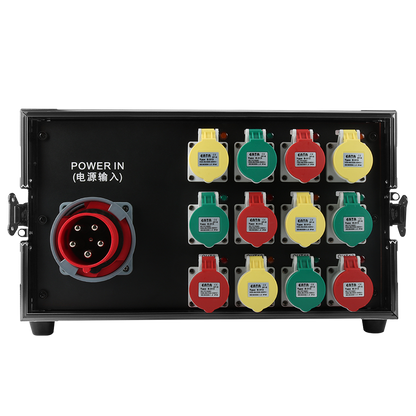 7U Flight Case Power Supply Distribution Box 16A Waterproof Plug 12Channel