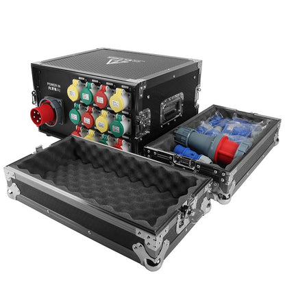 7U Flight Case Power Supply Distribution Box 16A Waterproof Plug 12Channel