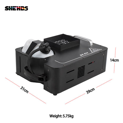 SHEHDS LED 24x9W RGB Somke Machine 1500W Power Fog Machine Good for Party Wedding Concert