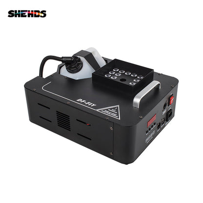 SHEHDS LED 24x9W RGB Somke Machine 1500W Power Fog Machine Good for Party Wedding Concert