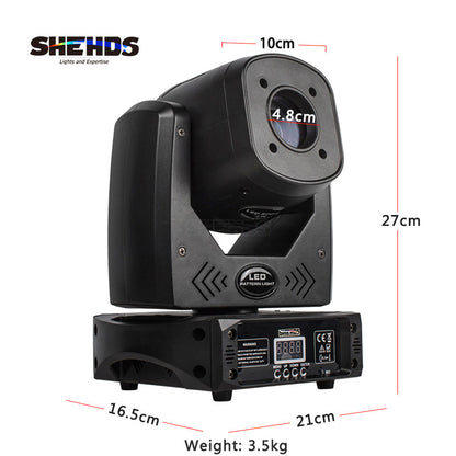 SHEHDS LED Spotlight 80W With 3-Prism Gobo Moving Head Light Party Dj Equipment DJ Disco Night Club