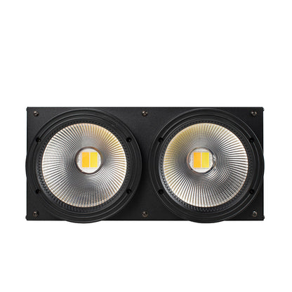 SHEHDS 2eyes 200W LED COB Blinder Cool White + Warm White Lighting for Church Theater Performance Stage