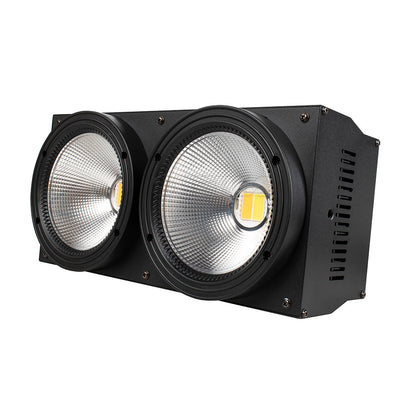 SHEHDS 2eyes 200W LED COB Blinder Cool White + Warm White Lighting for Church Theater Performance Stage