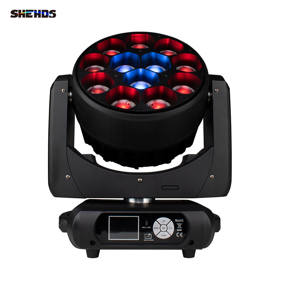 JMS WEBB LED Beam/Wash Bee Eye 12x40w RGBW Moving Head DJ Disco Stage Moving Head Lights Stage for Church Theater