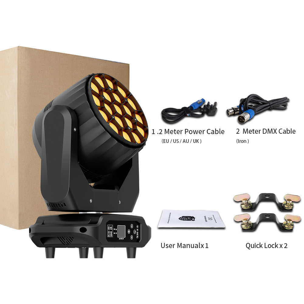 JMS WEBB LED Wash Big Bee Eye 19x20W & 19x40W RGBW Moving Head Light for Church Wedding Concert Theater Performance Stage