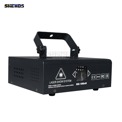 SHEHDS 1W RGB Scan Laser Double Pattern Superimposed For Performance Stage DJ Nightclub Wedding