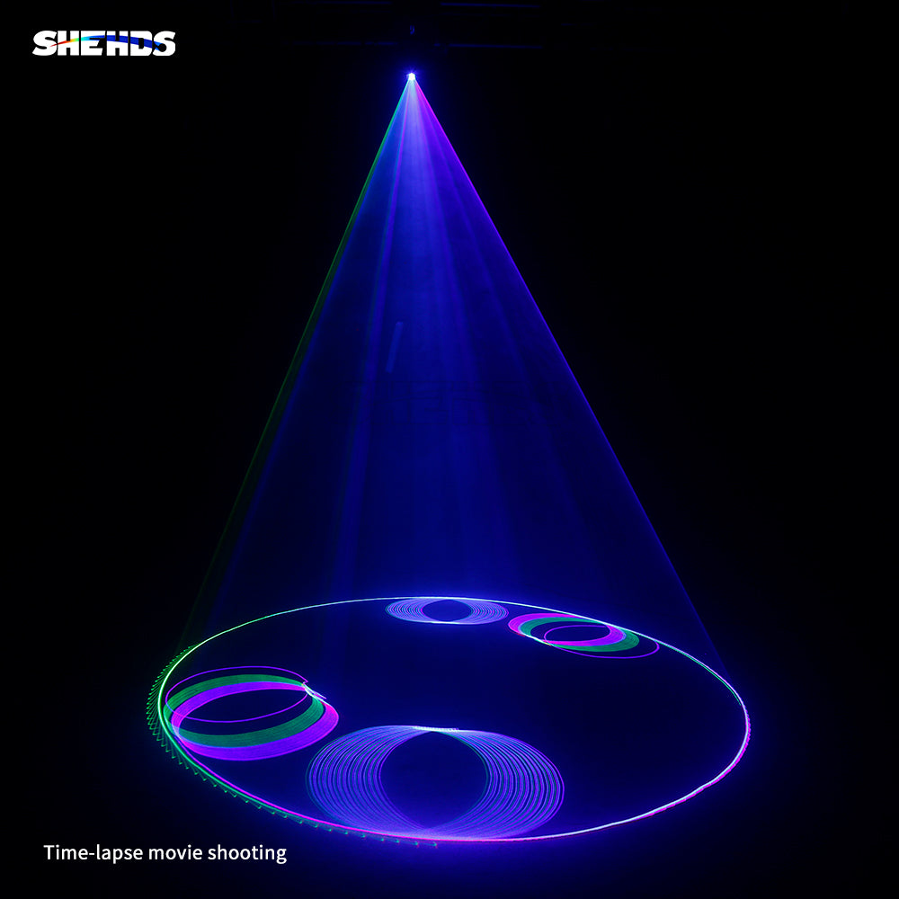 SHEHDS Waterproof Laser 3W RGB Scanning Pattern Animation Laser Light for Performance Stage Wedding DJ Nightclub