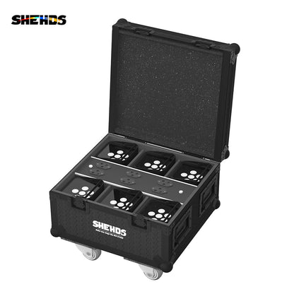 Rechargeable Flight Case（Silent Wheels） For 6/8/10 pcs 6x18W 6in1 RGBAW+UV Wireless Remote Control Wifi Battery Lighting