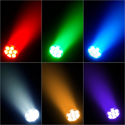 SHEHDS Waterproof 7x18W Linkable LED Par Light APP Control RGBWA+UV / RGBLAC Stage Light