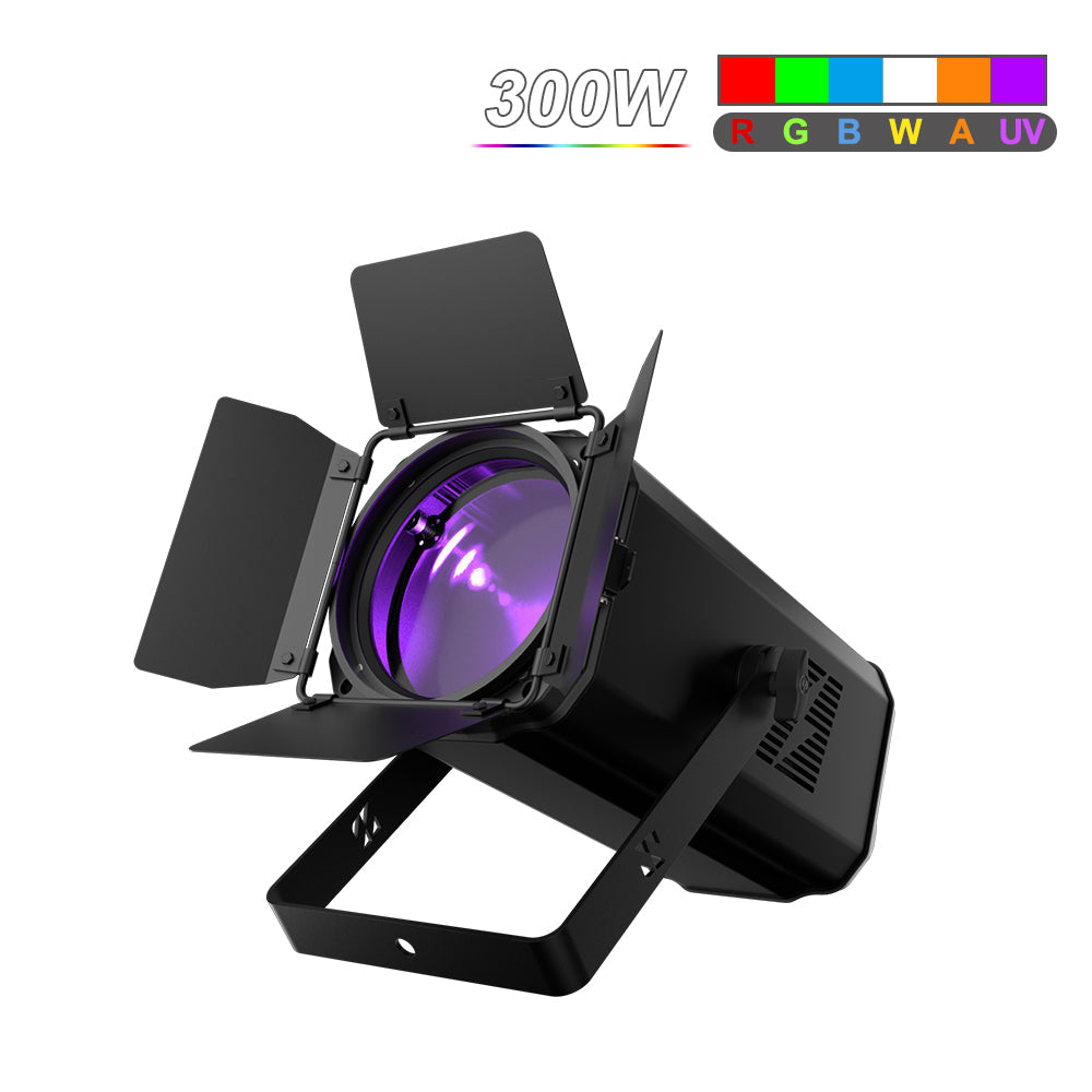 SHEHDS App Control 200W/300W COB Par Light with Barndoor Spot Zoom Stage Light