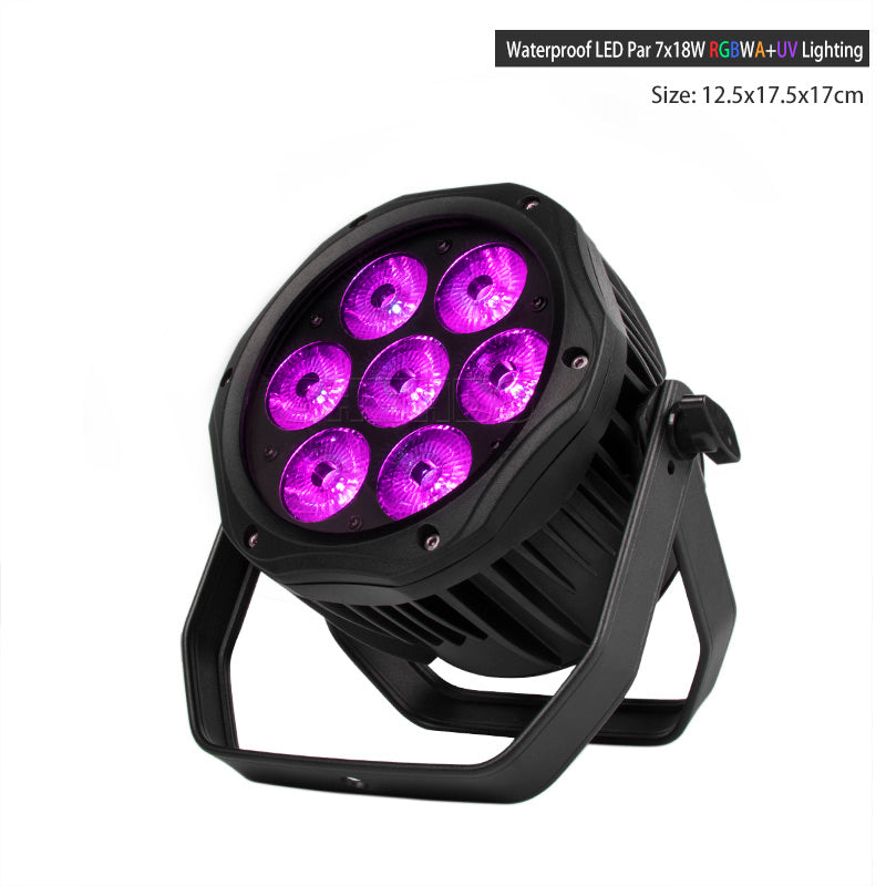 SHEHDS Waterproof LED Par 7x12W RGBW /7x18 RGBWA+UV For Outdoor Stage Night Club DJ Stage