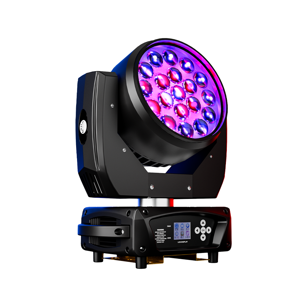 LED Moving Head 19x15W RGBW Wash/Zoom Stage Lights for Church Theater