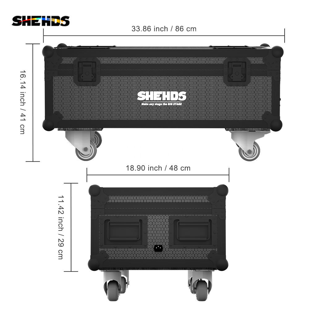 Rechargeable Flight Case（Silent Wheels） For 6/8/10 pcs 6x18W 6in1 RGBAW+UV Wireless Remote Control Wifi Battery Lighting