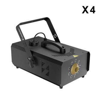 SHEHDS 1500W RGB LED Fog Machine with 9x3W Lights DMX & Remote Control Fog Effect Machine for Stage Shows Weddings