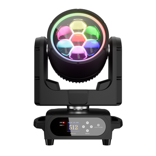 JMS WEBB Waterproof 7x40W LED Moving Head Light Beam Wash Zoom Stage Lighting