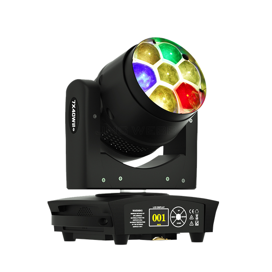 JMS WEBB (Mirror Rotation) LED ZOOM & BEAM & WASH Small Bee Eye 7X40W RGBW Light Point Control For Stage Performance Concert